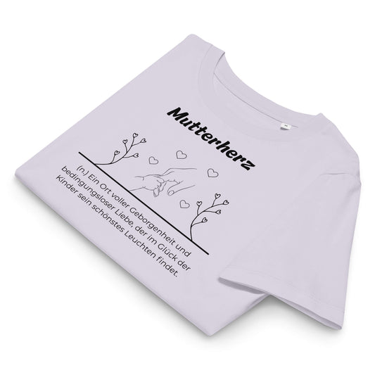 Mutterherz Damen T-Shirt – Lavender – Gefaltet – Wortstolz