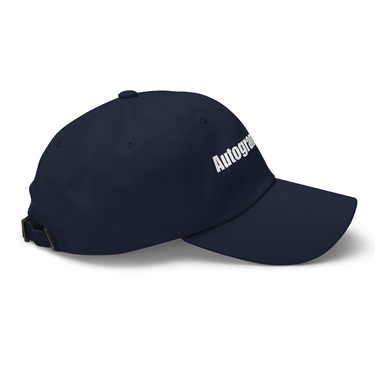 Autogrammieren Premium Dad Cap in Marineblau aus Chino-Baumwoll-Twill - neues Wort für den Lebensweg - Rechts - Wortstolz Design