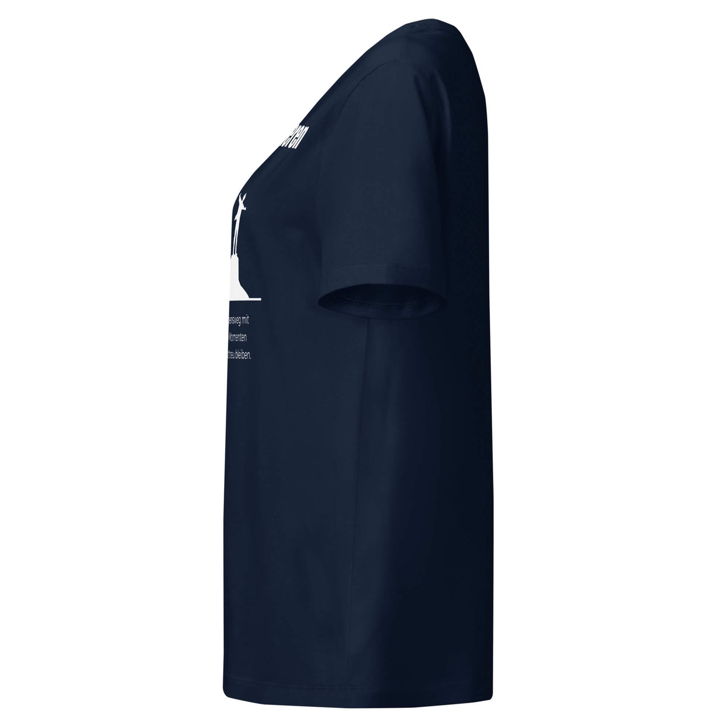 Autogrammieren Damen T-Shirt in French Navy – Bio-Baumwolle, femininer Schnitt – Ansicht links – Wortstolz