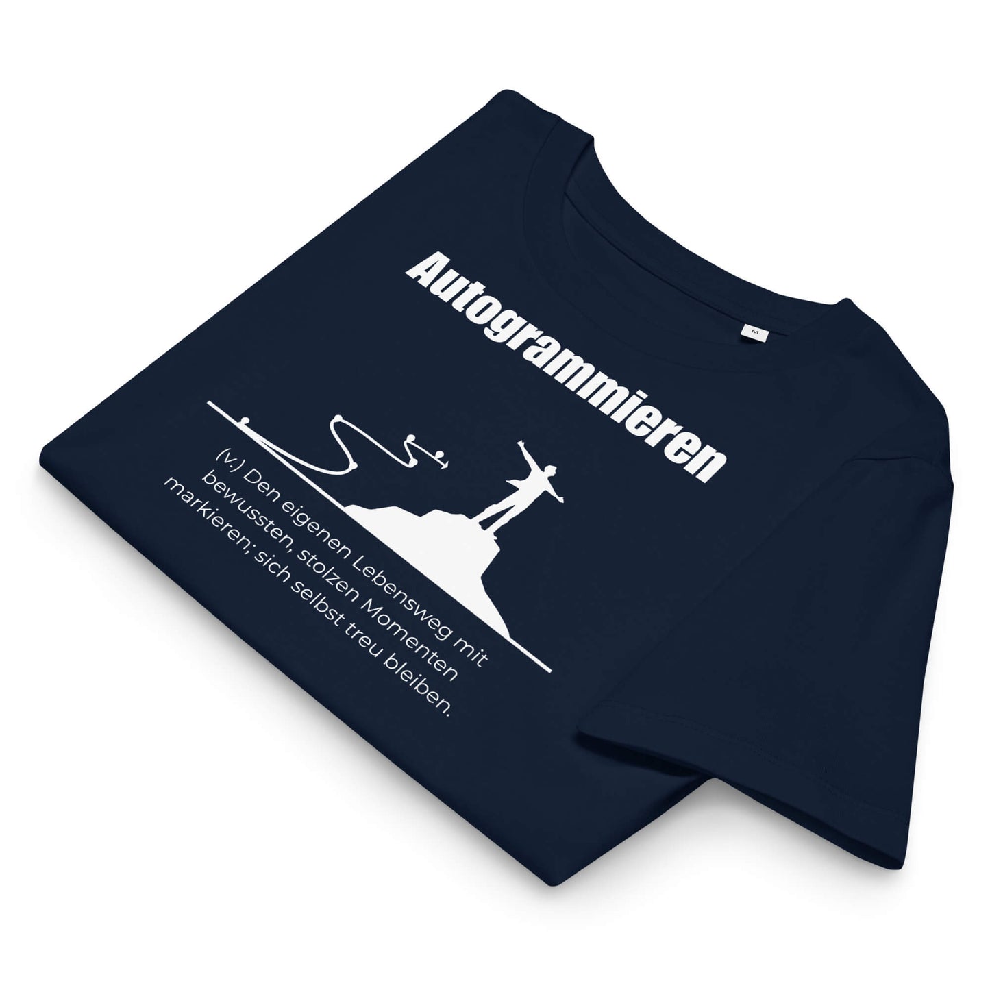 Autogrammieren Damen T-Shirt – French Navy – Gefaltet – Wortstolz