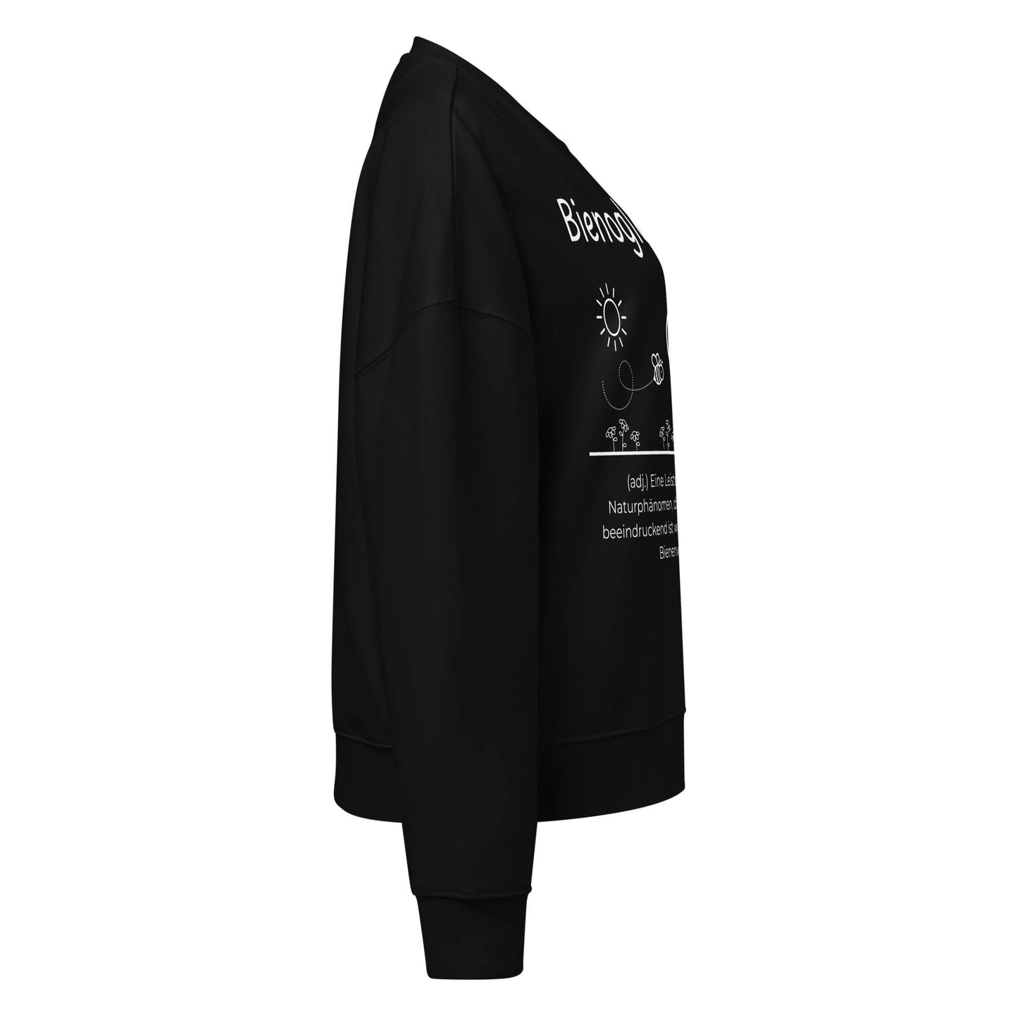 Bienoglaublich Damen Hoodie in Black – Bio-Baumwolle, femininer Schnitt – Ansicht rechts – Wortstolz