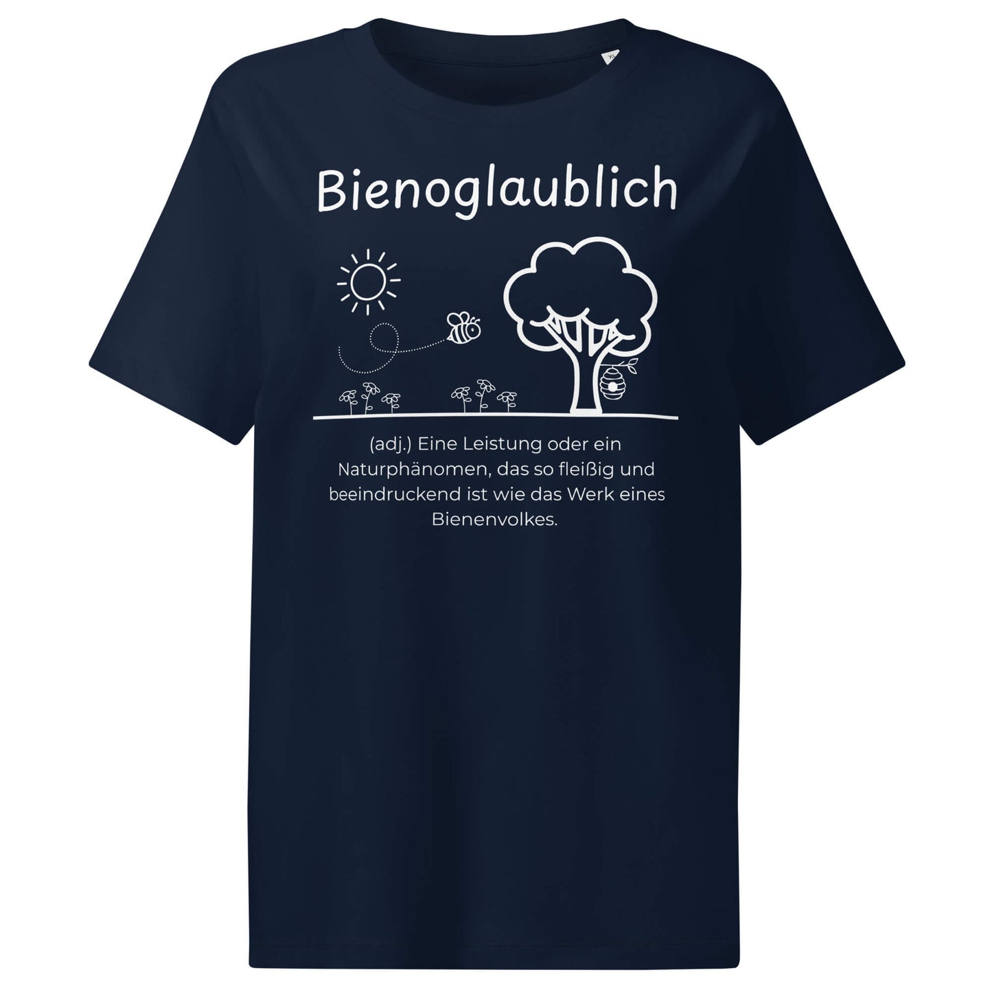 Blumotastisch Damen T-Shirt in French Navy – weißer Aufdruck, Bio-Baumwolle, femininer Schnitt – Wortstolz