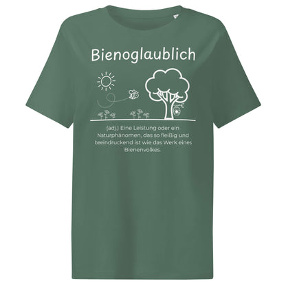 Bienoglaublich Damen T-Shirt in Green Bay – weißer Aufdruck, Bio-Baumwolle, femininer Schnitt – Wortstolz