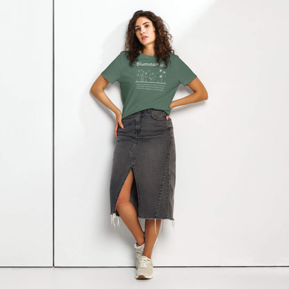 Blumotastisch Damen T-Shirt – Green Bay – Model trägt Größe S – Wortstolz
