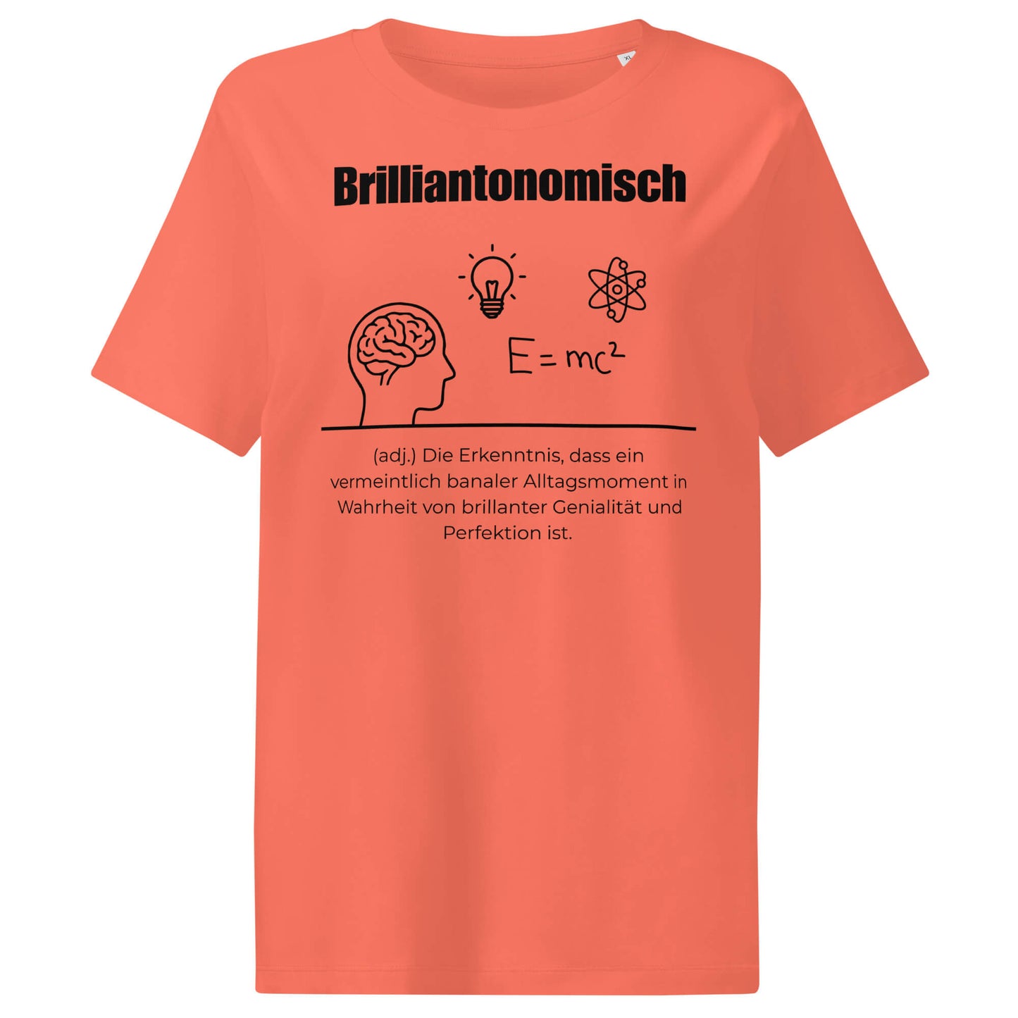 Brilliantonomisch Damen T-Shirt in Fiesta – schwarzer Aufdruck, Bio-Baumwolle, femininer Schnitt – Wortstolz