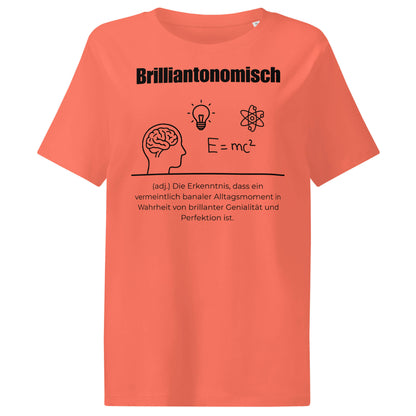 Brilliantonomisch Damen T-Shirt in Fiesta – schwarzer Aufdruck, Bio-Baumwolle, femininer Schnitt – Wortstolz