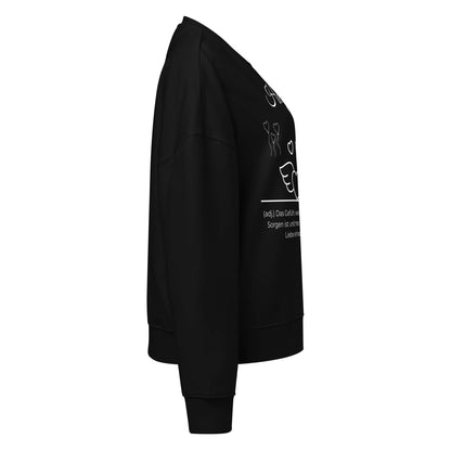 Herzfrei Damen Pullover in Black – Bio-Baumwolle, femininer Schnitt – Ansicht rechts – Wortstolz