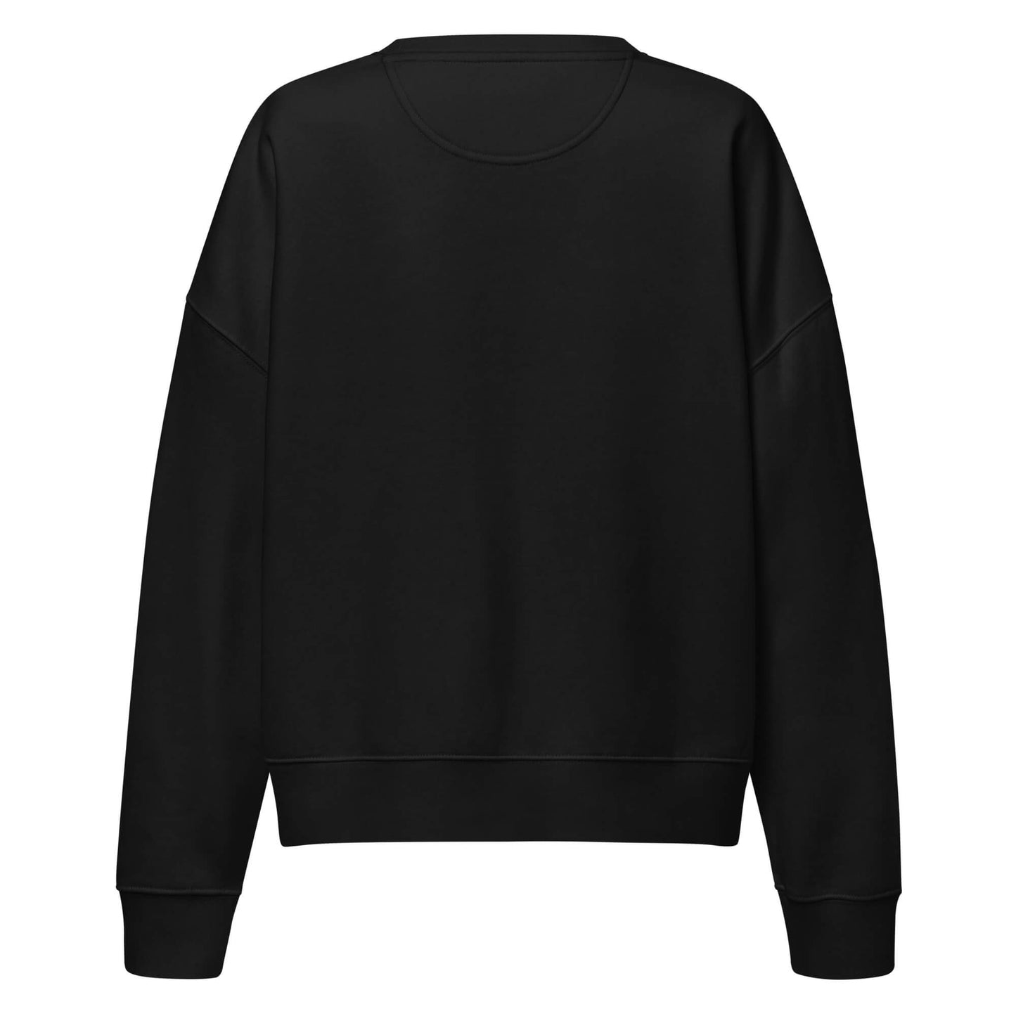 Herzpaar Damen Pullover in Black – Bio-Baumwolle, femininer Schnitt – Rückansicht – Wortstolz