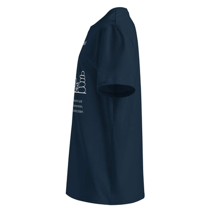 Herzpaar Herren T-Shirt in French Navy – Bio-Baumwolle, maskuliner Schnitt – Ansicht links – Wortstolz