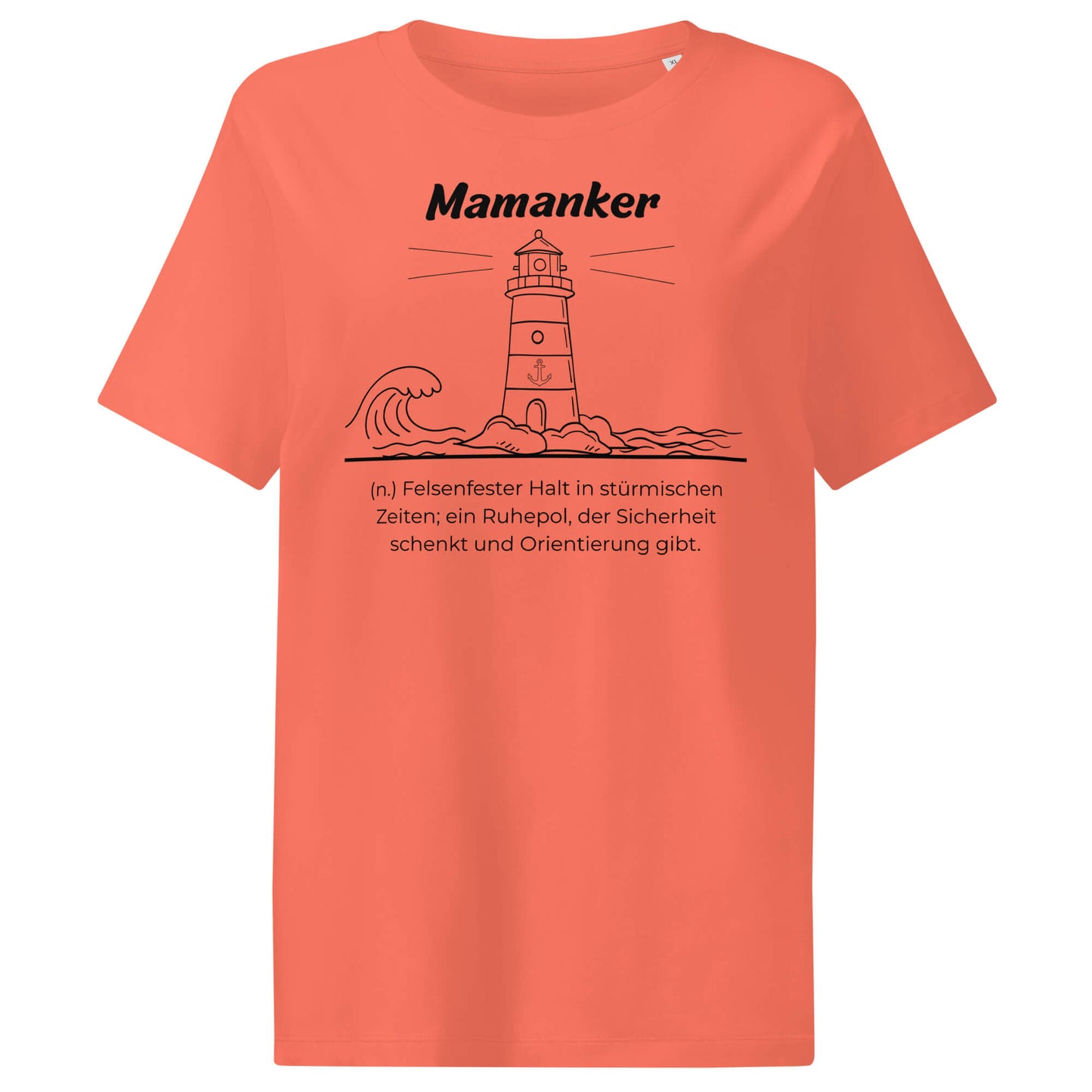 Mamanker Damen T-Shirt in Fiesta – schwarzer Aufdruck, Bio-Baumwolle, femininer Schnitt – Wortstolz