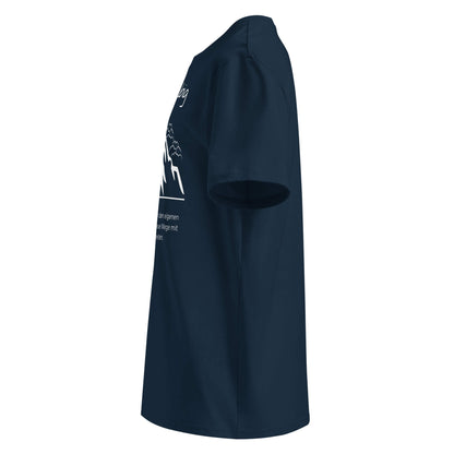 Mutglaubig Herren T-Shirt in French Navy – Bio-Baumwolle, maskuliner Schnitt – Ansicht links – Wortstolz