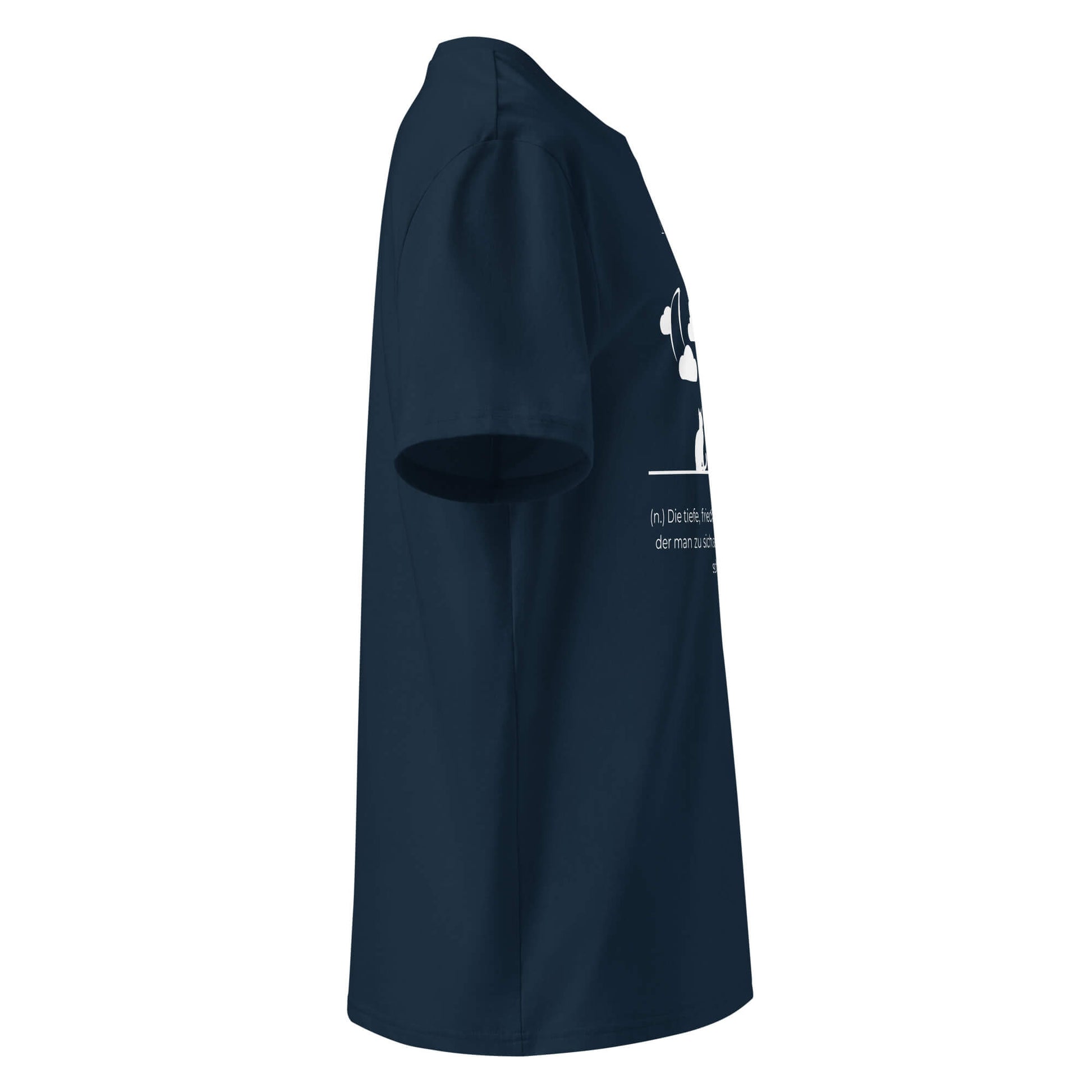 Nachtstill Herren T-Shirt in French Navy – Bio-Baumwolle, maskuliner Schnitt – Ansicht rechts – Wortstolz