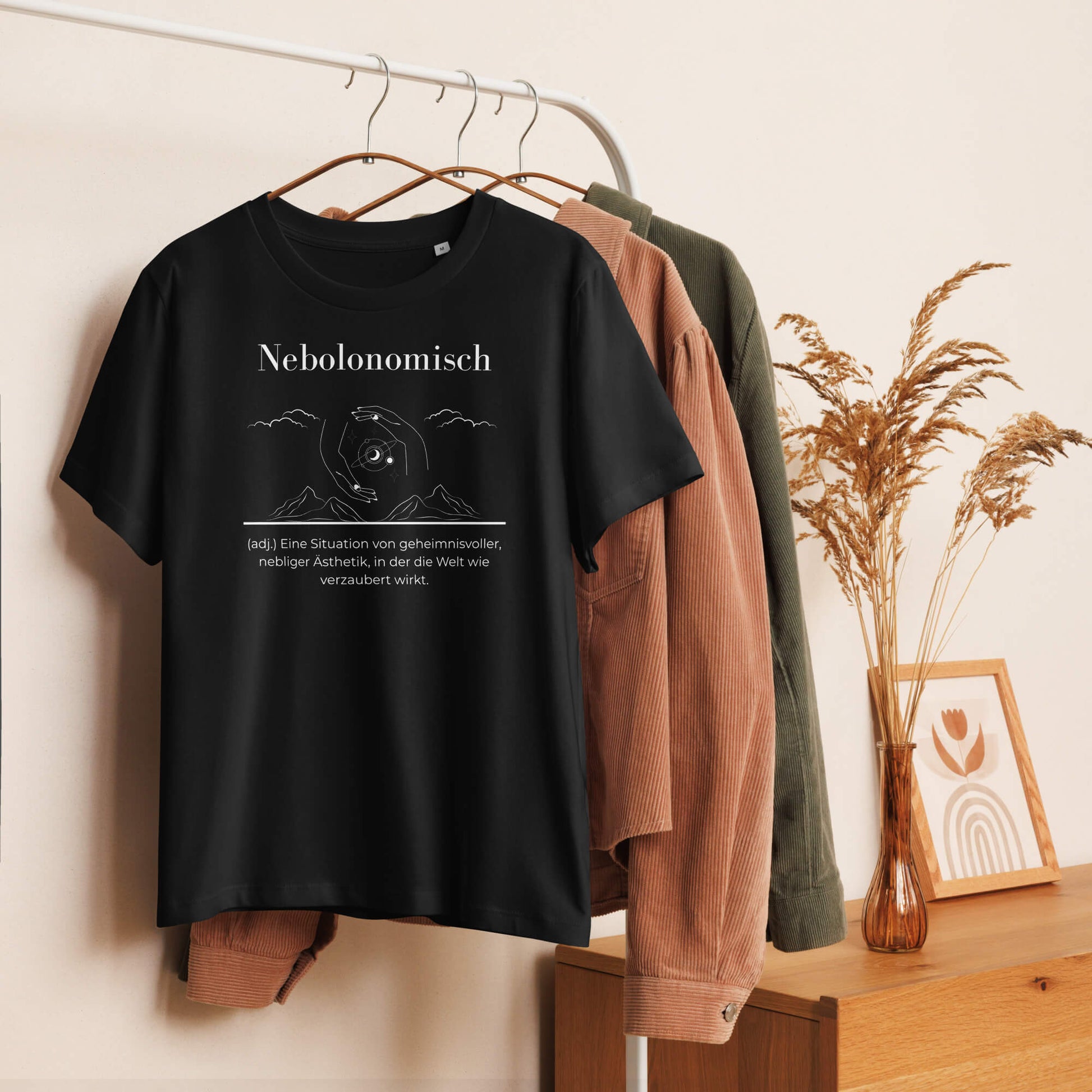 Nebolonomisch Damen T-Shirt – Black – Hängend am Bügel – Wortstolz