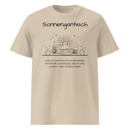 Sonnengantisch Herren T-Shirt in Desert Dust – schwarzer Aufdruck, Bio-Baumwolle, maskuliner Schnitt – Wortstolz