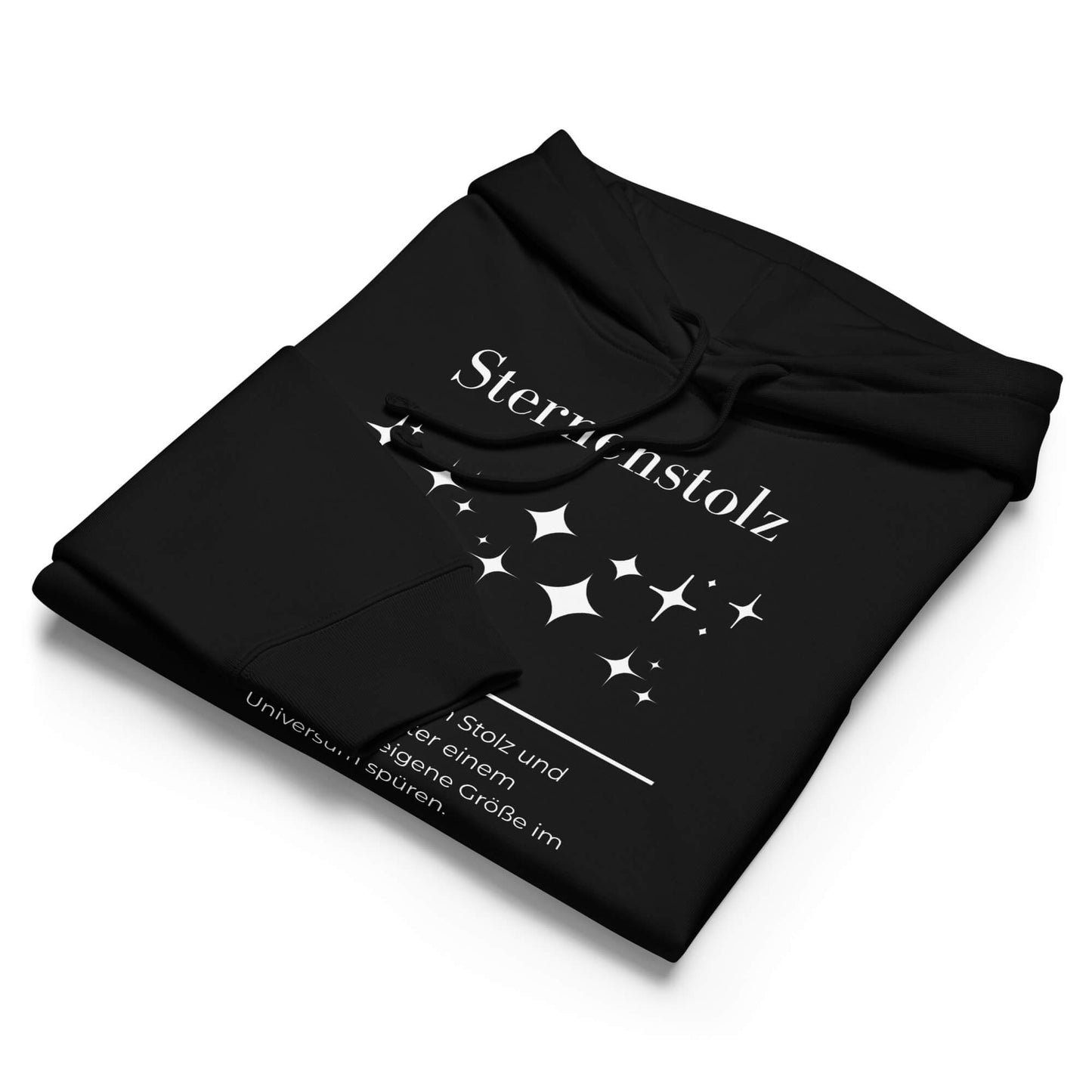 Düstersonnig Damen Hoodie – Black – Gefaltet – Wortstolz