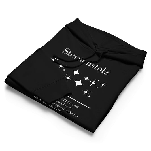 Düstersonnig Damen Hoodie – Black – Gefaltet – Wortstolz