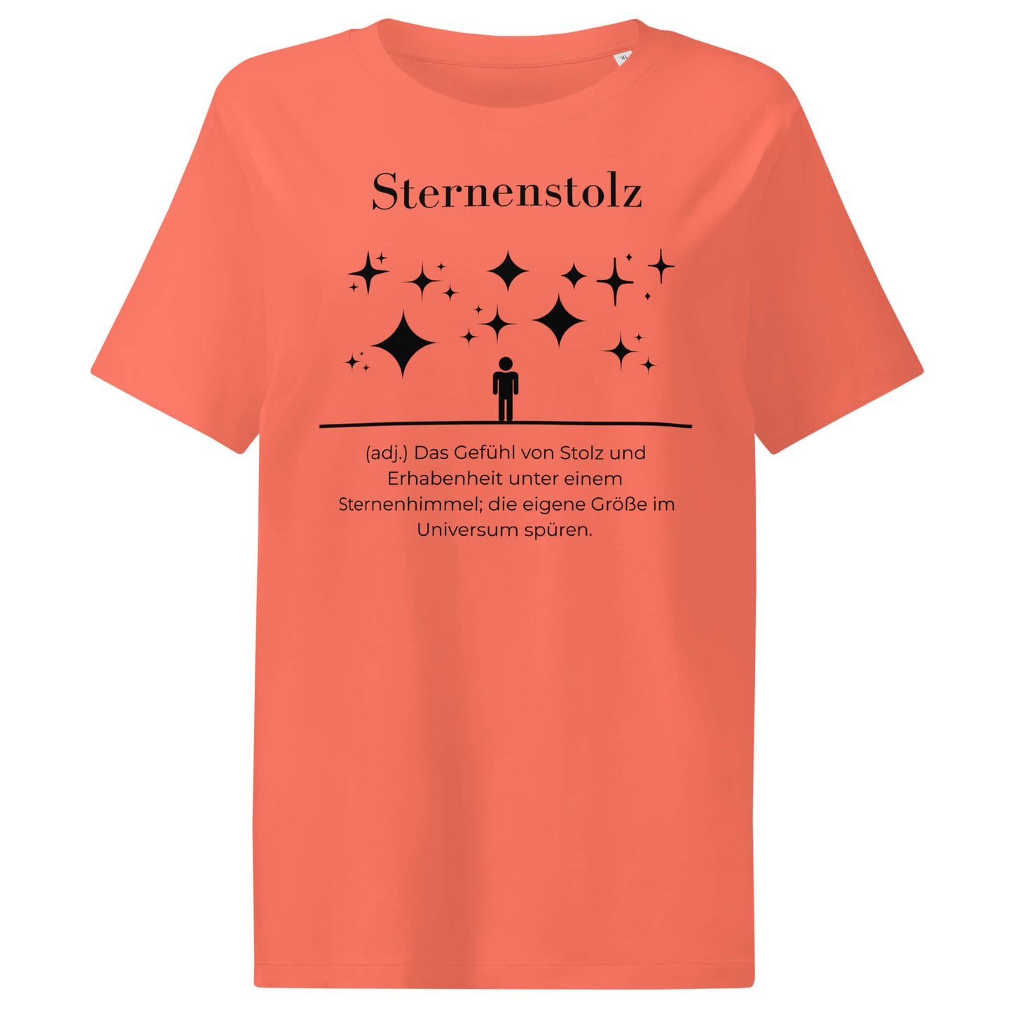 Sternenstolz Damen T-Shirt in Fiesta – schwarzer Aufdruck, Bio-Baumwolle, femininer Schnitt – Wortstolz