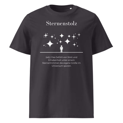 Sternenstolz Herren T-Shirt in Anthracite – weißer Aufdruck, Bio-Baumwolle, maskuliner Schnitt – Wortstolz