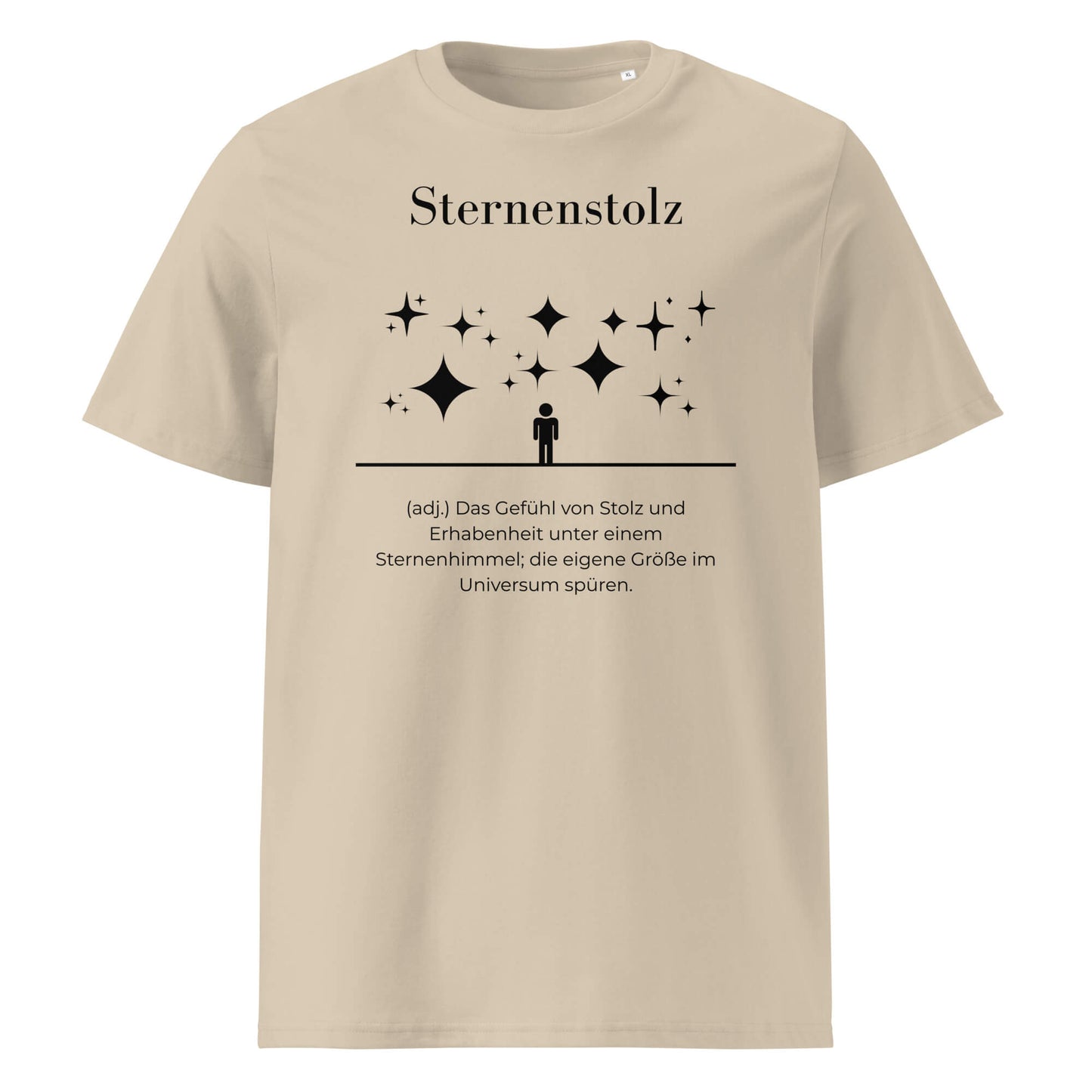 Sternenstolz Herren T-Shirt in Desert Dust – schwarzer Aufdruck, Bio-Baumwolle, maskuliner Schnitt – Wortstolz