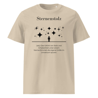 Sternenstolz Herren T-Shirt in Desert Dust – schwarzer Aufdruck, Bio-Baumwolle, maskuliner Schnitt – Wortstolz