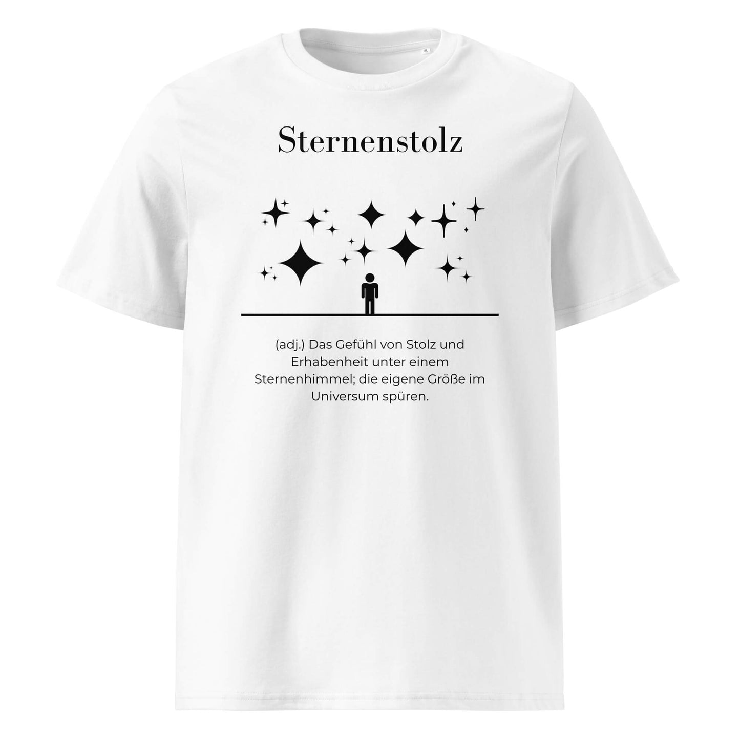 Sternenstolz Herren T-Shirt in White – schwarzer Aufdruck, Bio-Baumwolle, maskuliner Schnitt – Wortstolz