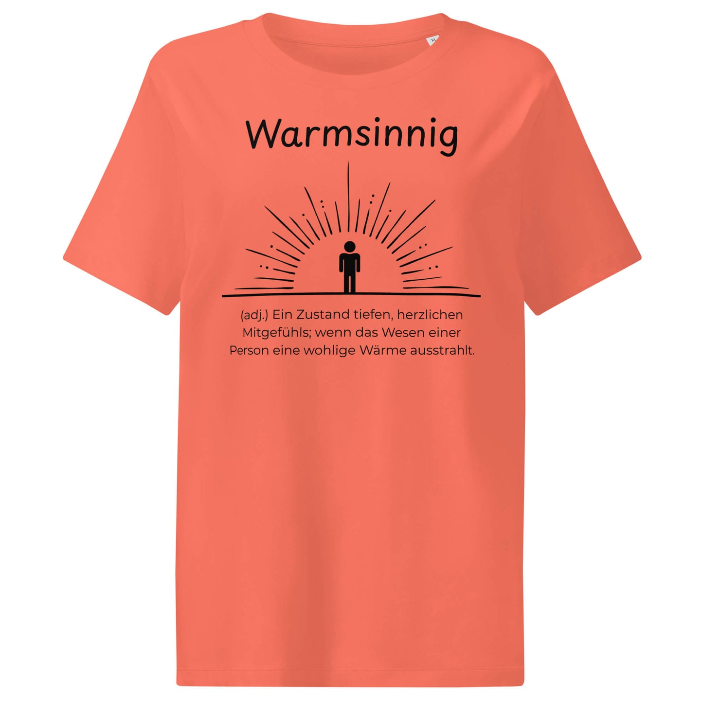 Warmsinnig Damen T-Shirt in Fiesta – schwarzer Aufdruck, Bio-Baumwolle, femininer Schnitt – Wortstolz