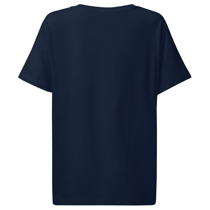Warmsinnig Damen T-Shirt in French Navy – Bio-Baumwolle, femininer Schnitt – Rückansicht – Wortstolz