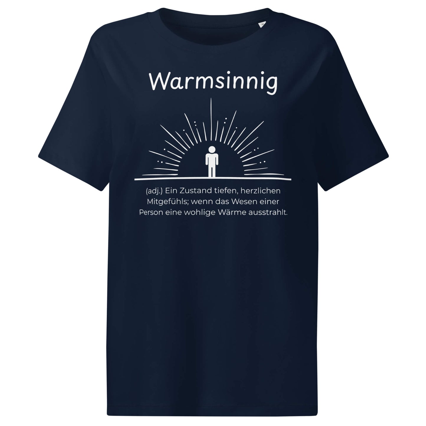 Warmsinnig Damen T-Shirt in French Navy – weißer Aufdruck, Bio-Baumwolle, femininer Schnitt – Wortstolz