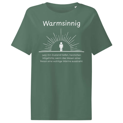 Warmsinnig Damen T-Shirt in Green Bay – weißer Aufdruck, Bio-Baumwolle, femininer Schnitt – Wortstolz