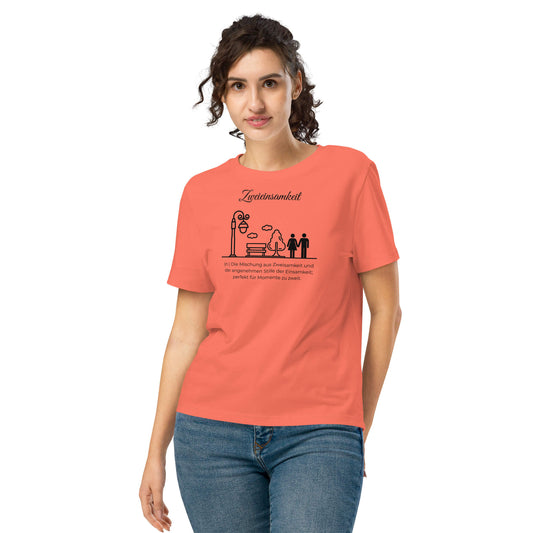 Zweieinsamkeit Damen T-Shirt – Fiesta – Model trägt Größe S – Wortstolz