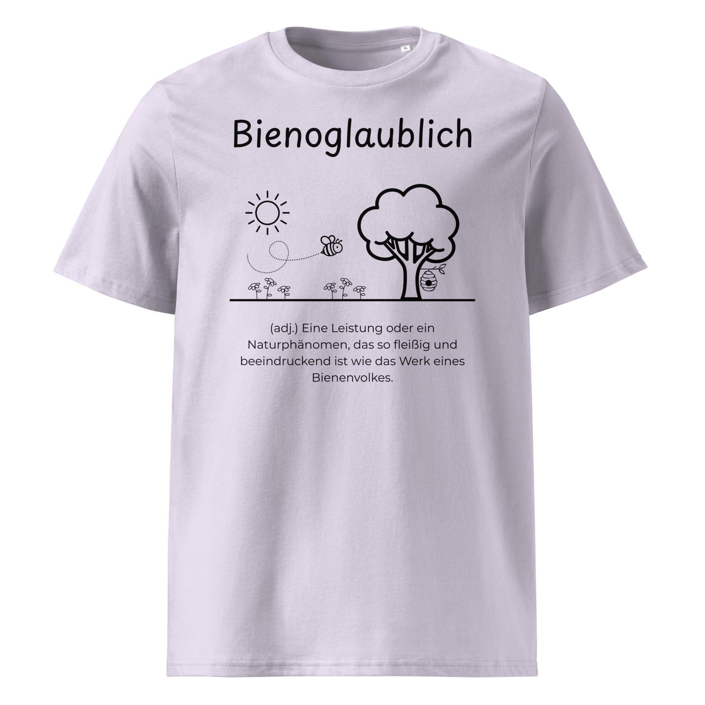 Bienoglaublich Premium T-Shirt in Lavender aus Bio-Baumwolle - neues Wort für Leichtigkeit und Wachstum - Front - Wortstolz Design