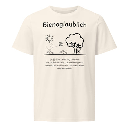 Bienoglaublich T-Shirt in Vintage White aus Bio-Baumwolle - neues Wort für Leichtigkeit und Wachstum - Front - Wortstolz Design