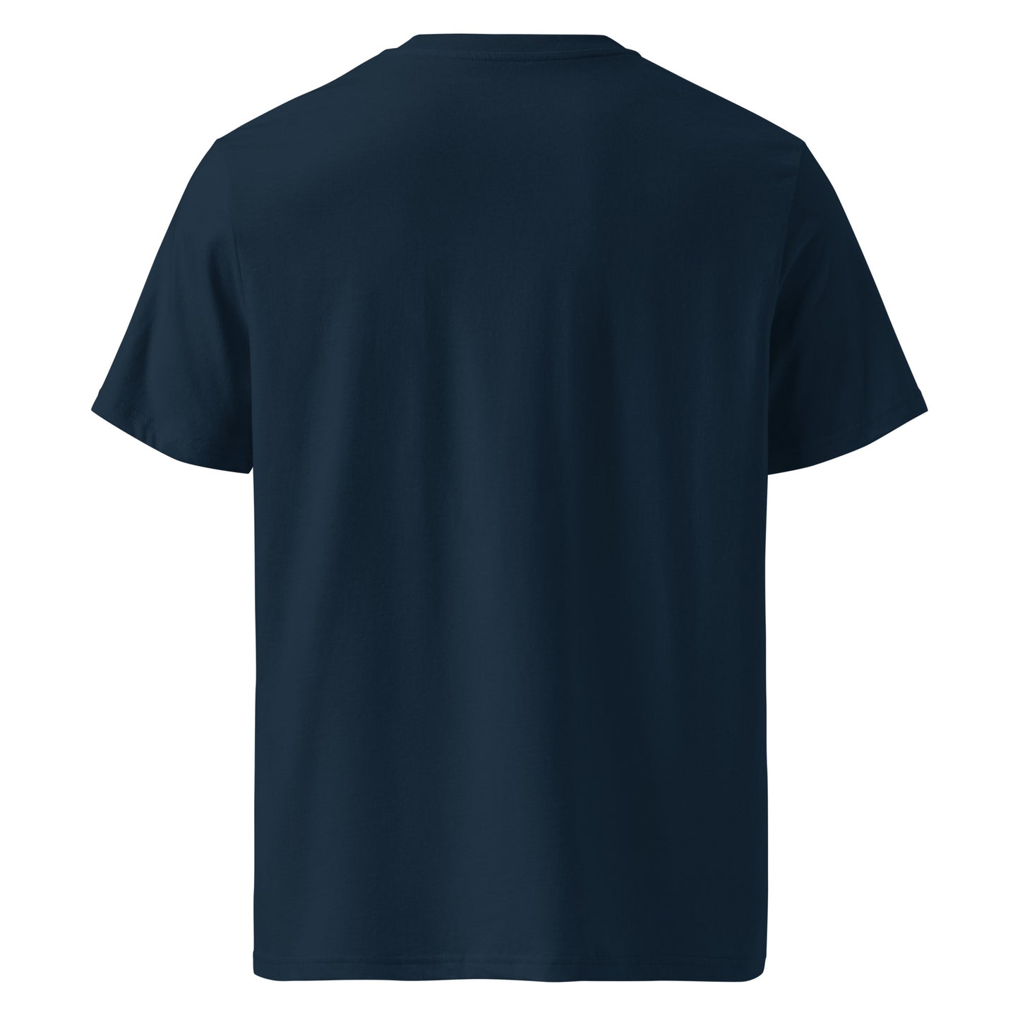 Brilliantonomisch Premium T-Shirt in Marineblau aus Bio-Baumwolle - neues Wort für Genialität und Perfektion - Back - Wortstolz Design