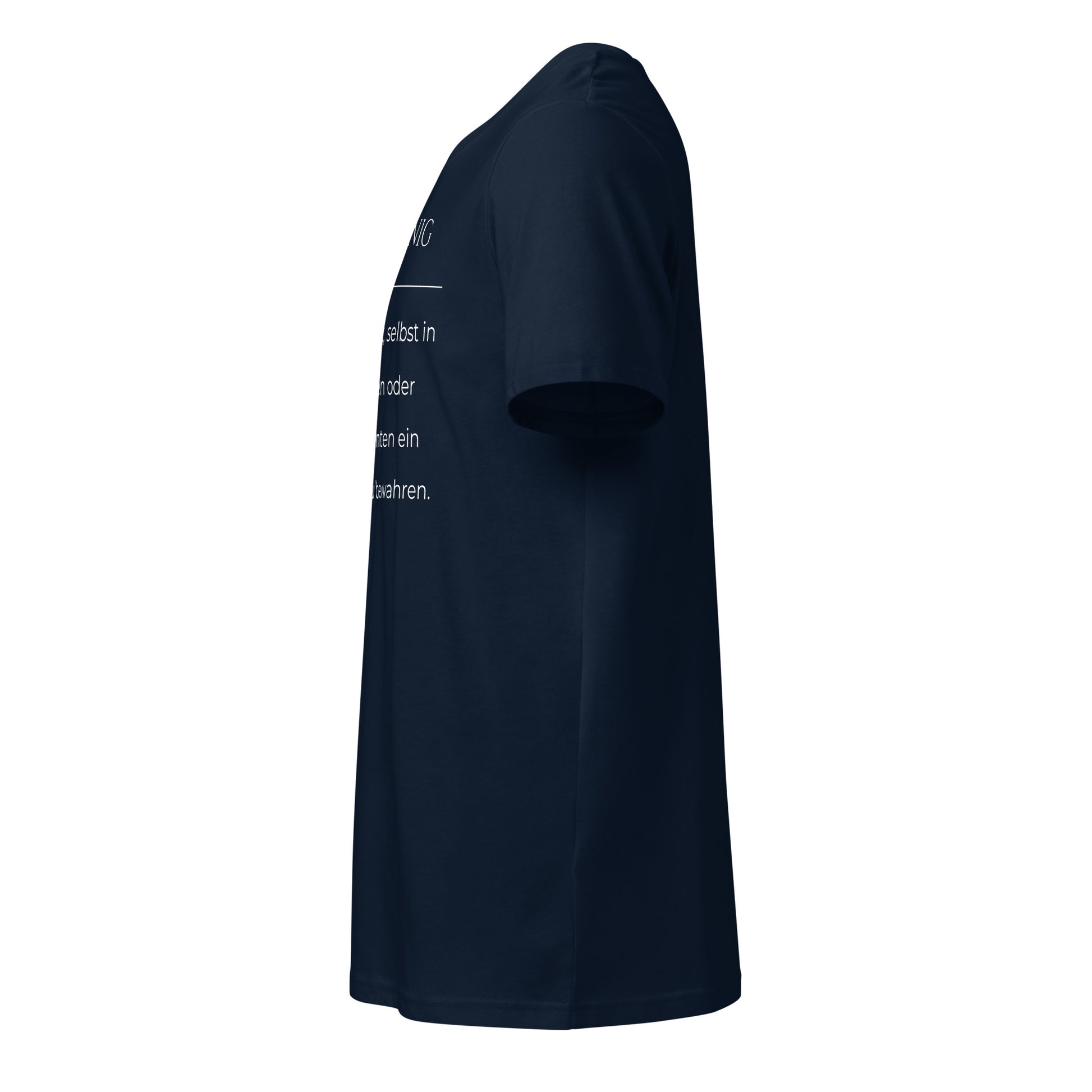 Düstersonnig T-Shirt in Marineblau aus Bio-Baumwolle - neues Wort für Dunkelheit und inneres Licht - Links - Wortstolz Design