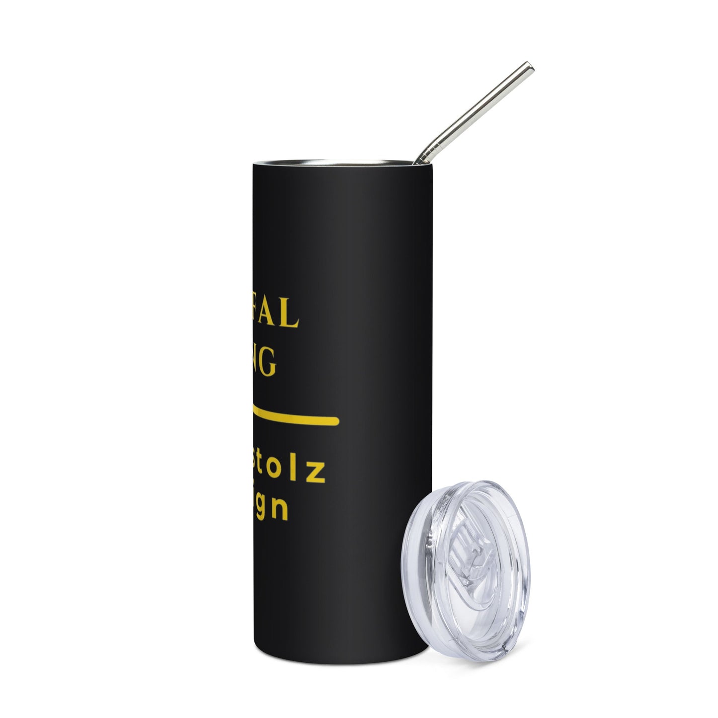 Entfaltung Gold Edelstahlbecher in Schwarz - Welt für Natur und Wachstum - Links - Wortstolz Design