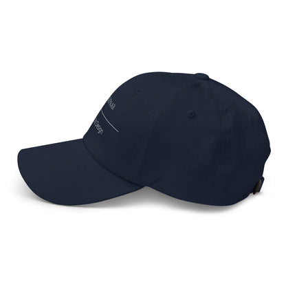 Herzpaar Premium Dad Cap in Marineblau aus Chino-Baumwoll-Twill - neues Wort für perfekte Harmonie - links - Wortstolz Design