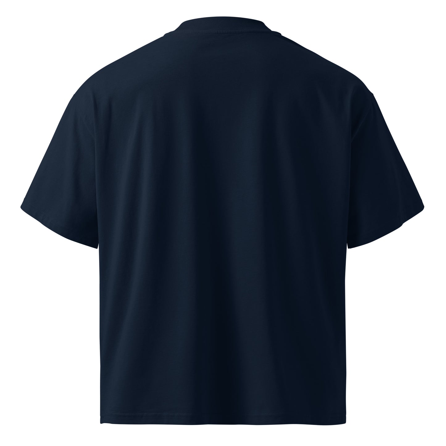 Lichtblicke Gold T-Shirt in Marineblau aus Bio-Baumwolle - Oversized - Welt für Energie und Aufbruch - Back - Wortstolz Design