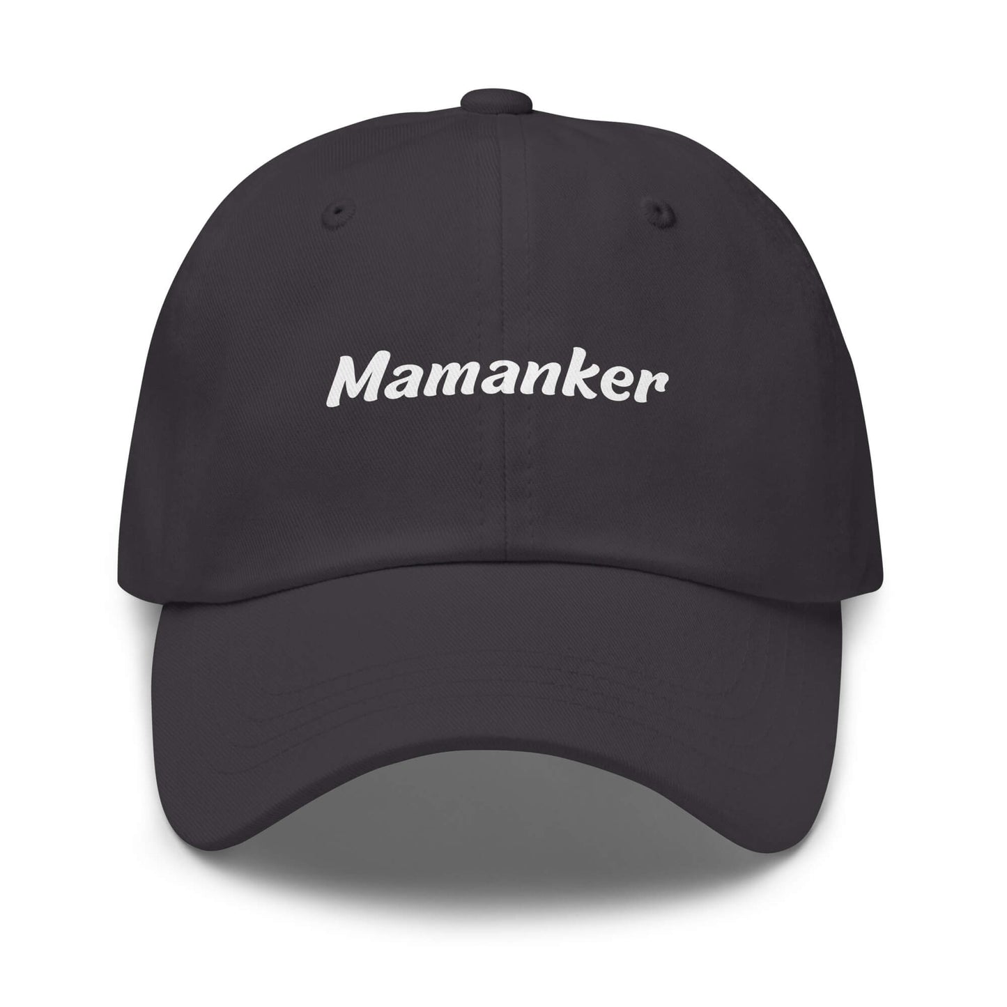 Geschenk Cap - Mamanker Dad Cap in Grau - Premium Edition - mit weißem Print - Frontansicht