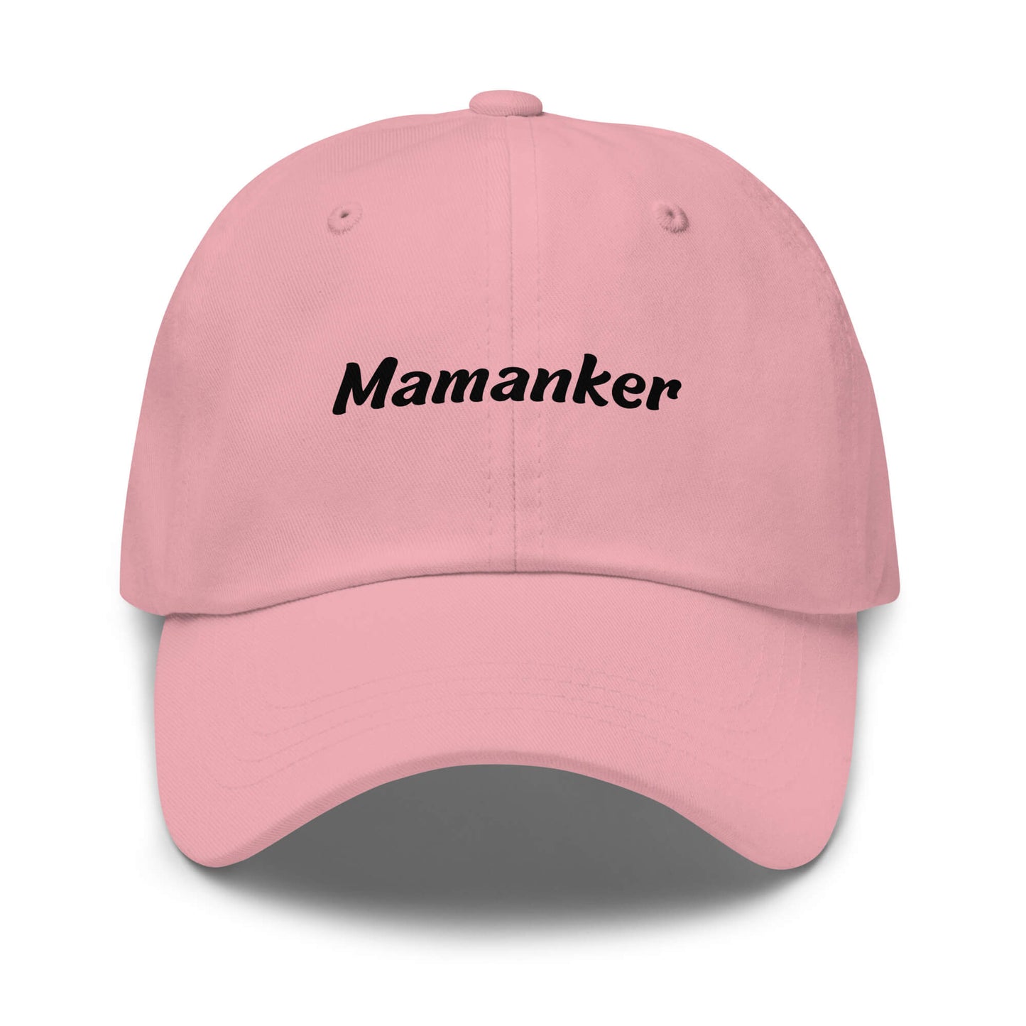 Geschenk Cap - Mamanker Dad Cap in Pink - Premium Edition - mit schwarzem Print - Frontansicht