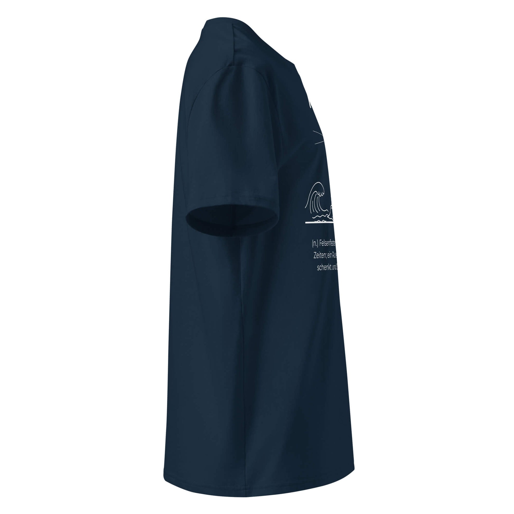 Geschenk T-Shirt - Mamanker T-Shirt in Marineblau aus 180/m² Bio-Baumwolle, Premium Edition, Seitenansicht rechts, ohne Print