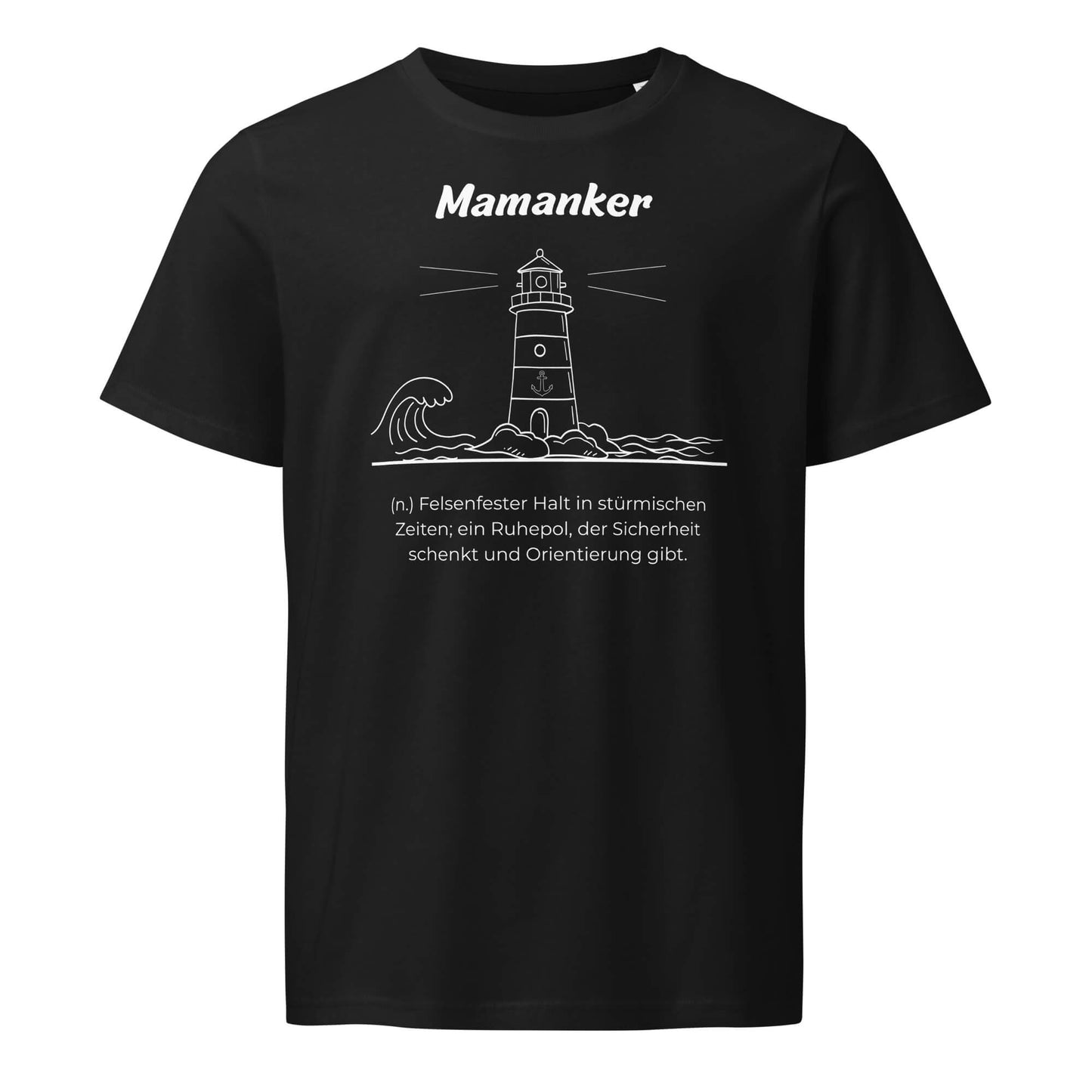 Geschenk T-Shirt - Mamanker T-Shirt in Schwarz aus 155g/m² Bio-Baumwolle, Res5 Edition, Frontansicht mit weißem Print