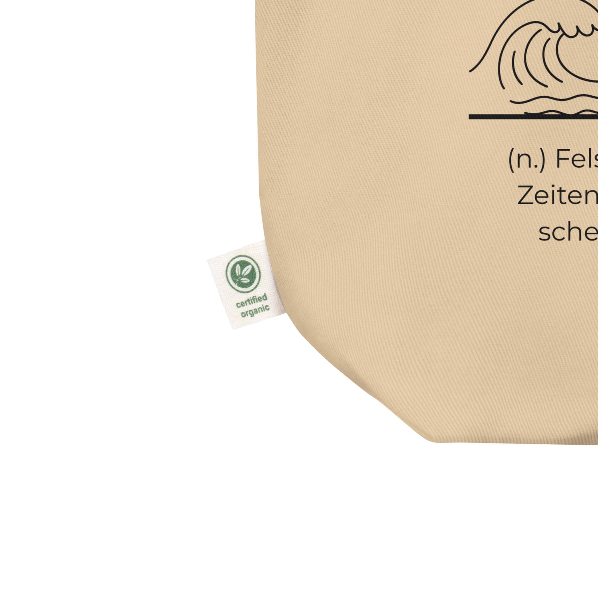 Geschenk Einkaufstasche - Mamanker Tasche in Khaki aus Bio-Baumwolle - Res5 Edition - Ansicht zertifzierte Info