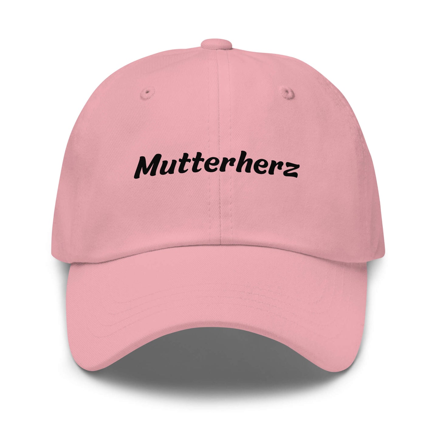 Geschenk Cap - Mutterherz Dad Cap in Pink - Premium Edition - mit schwarzem Print - Frontansicht