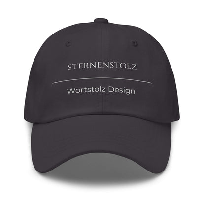 Sternenstolz Premium Dad Cap in Grau aus Chino-Baumwoll-Twill - neues Wort für Größe und Stolz - Front - Wortstolz Design