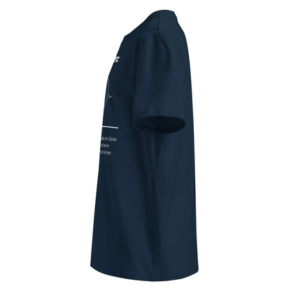 Geschenk T-Shirt - Vaterherz T-Shirt in French-Navy aus 180/m² Bio-Baumwolle, Premium Edition, Linke Seite ohne Print