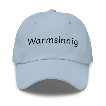 Warmsinnig Premium Dad Cap in Light Blue aus Chino-Baumwoll-Twill - neues Wort für wohlige Wärme - Front - Wortstolz Design