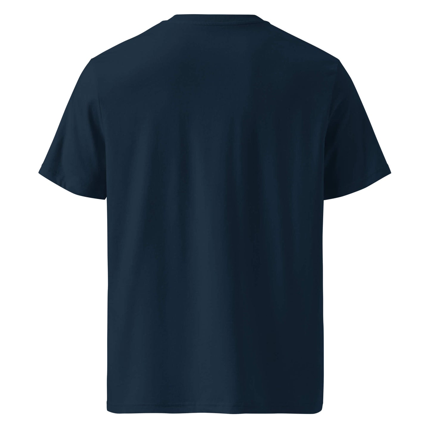 Warmsinnig Premium T-Shirt in Marineblau aus Bio-Baumwolle - neues Wort für wohlige Wärme - Back - Wortstolz Design