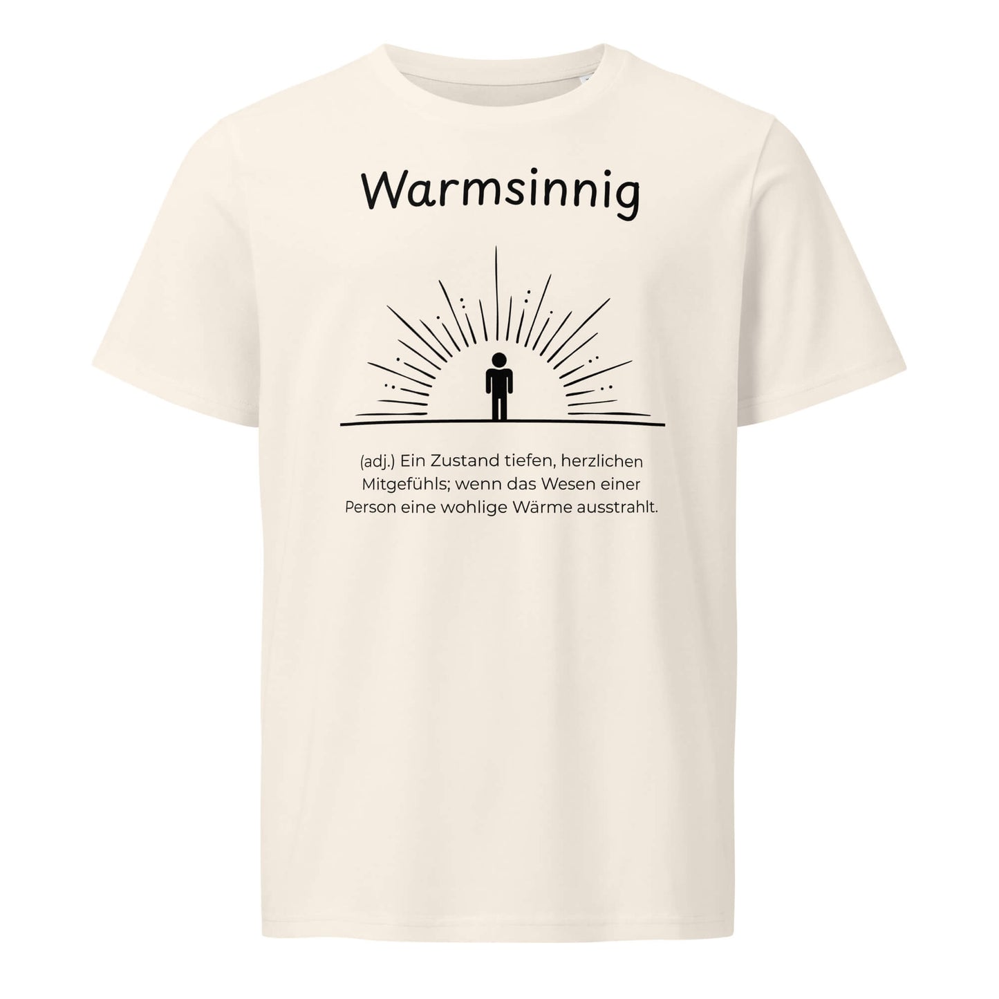Warmsinnig T-Shirt in Vintage White aus Bio-Baumwolle - neues Wort für wohlige Wärme - Front - Wortstolz Design