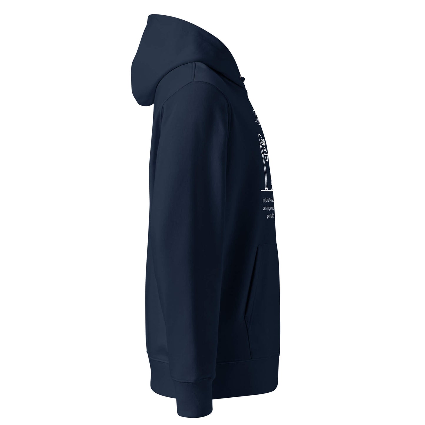 Hoodie mit Spruch - Zweieinsamkeit Kapuzenpullover in Marineblau aus Bio-Baumwolle - Premium Edition - Ansicht rechts