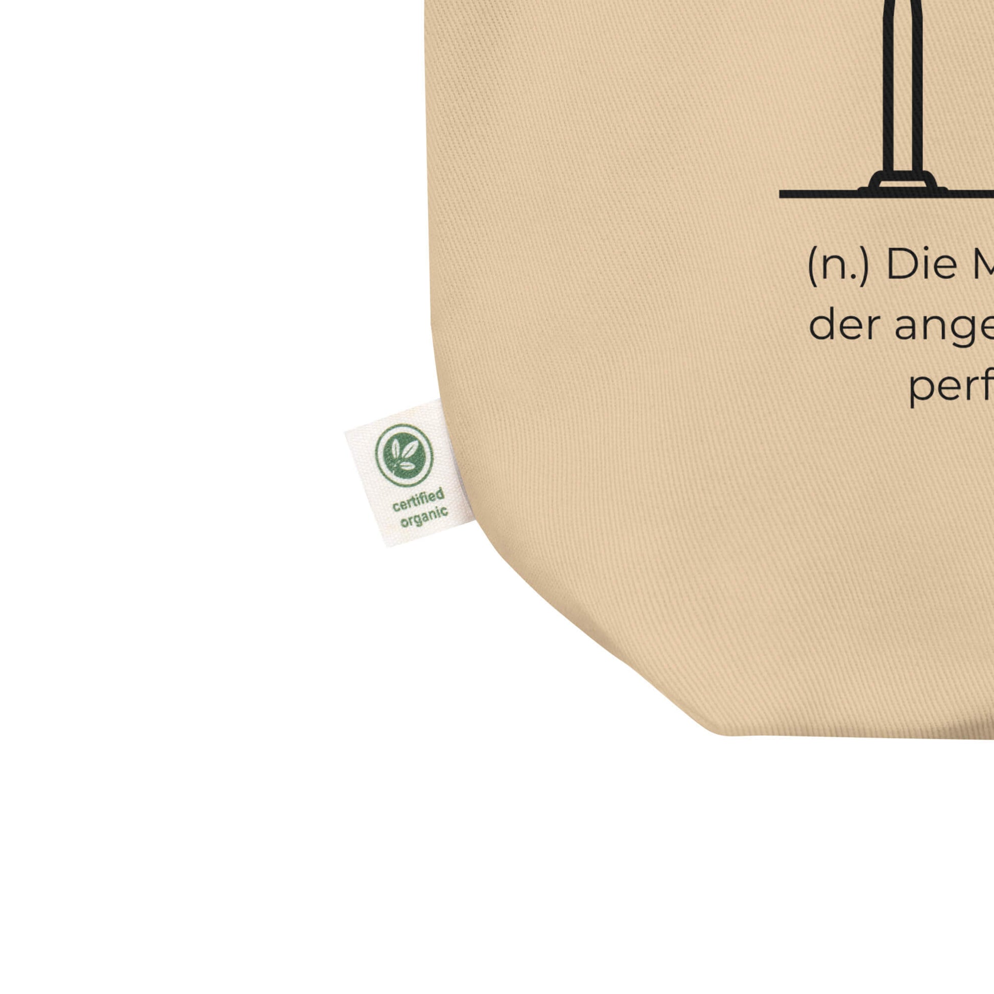 Zweieinsamkeit Bio-Stoffbeutel. Einkaufstasche in Oyster aus Bio-Baumwolle - Res5 Edition - Ansicht Zertifikat Info